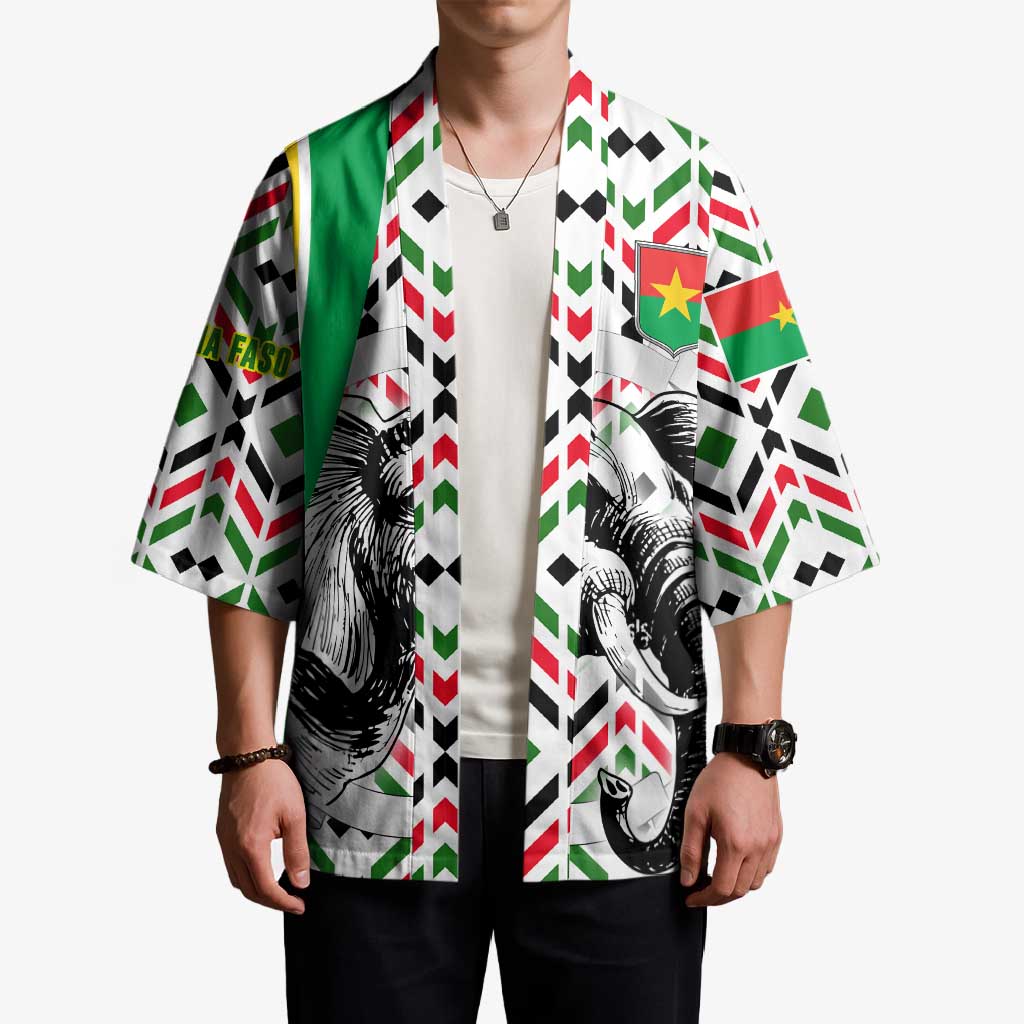 Burkina Faso Kimono with Red Green Black Geometric Design - Wonder Print Shop