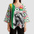 Burkina Faso Kimono Sleeve Blouse with Red Green Black Geometric Design - Wonder Print Shop
