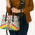 Burkina Faso Leather Bag with Red Green Black Geometric Design - Wonder Print Shop