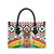 Burkina Faso Leather Bag with Red Green Black Geometric Design - Wonder Print Shop