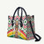 Burkina Faso Leather Bag with Red Green Black Geometric Design - Wonder Print Shop