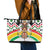 Burkina Faso Leather Tote Bag with Red Green Black Geometric Design - Wonder Print Shop