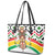 Burkina Faso Leather Tote Bag with Red Green Black Geometric Design - Wonder Print Shop