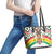 Burkina Faso Leather Tote Bag with Red Green Black Geometric Design - Wonder Print Shop