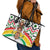 Burkina Faso Leather Tote Bag with Red Green Black Geometric Design - Wonder Print Shop
