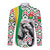 Burkina Faso Long Sleeve Button Shirt with Red Green Black Geometric Design - Wonder Print Shop
