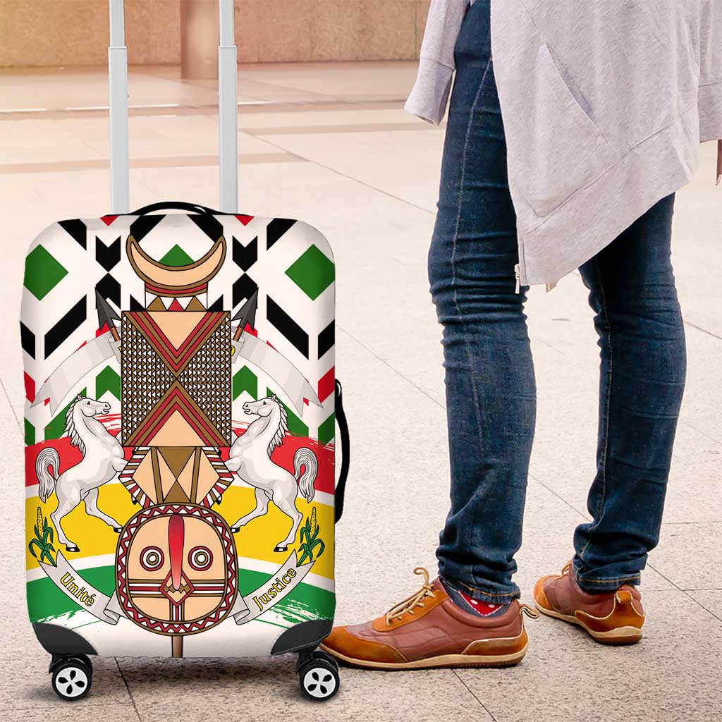 Burkina Faso Luggage Cover with Red Green Black Geometric Design - Wonder Print Shop