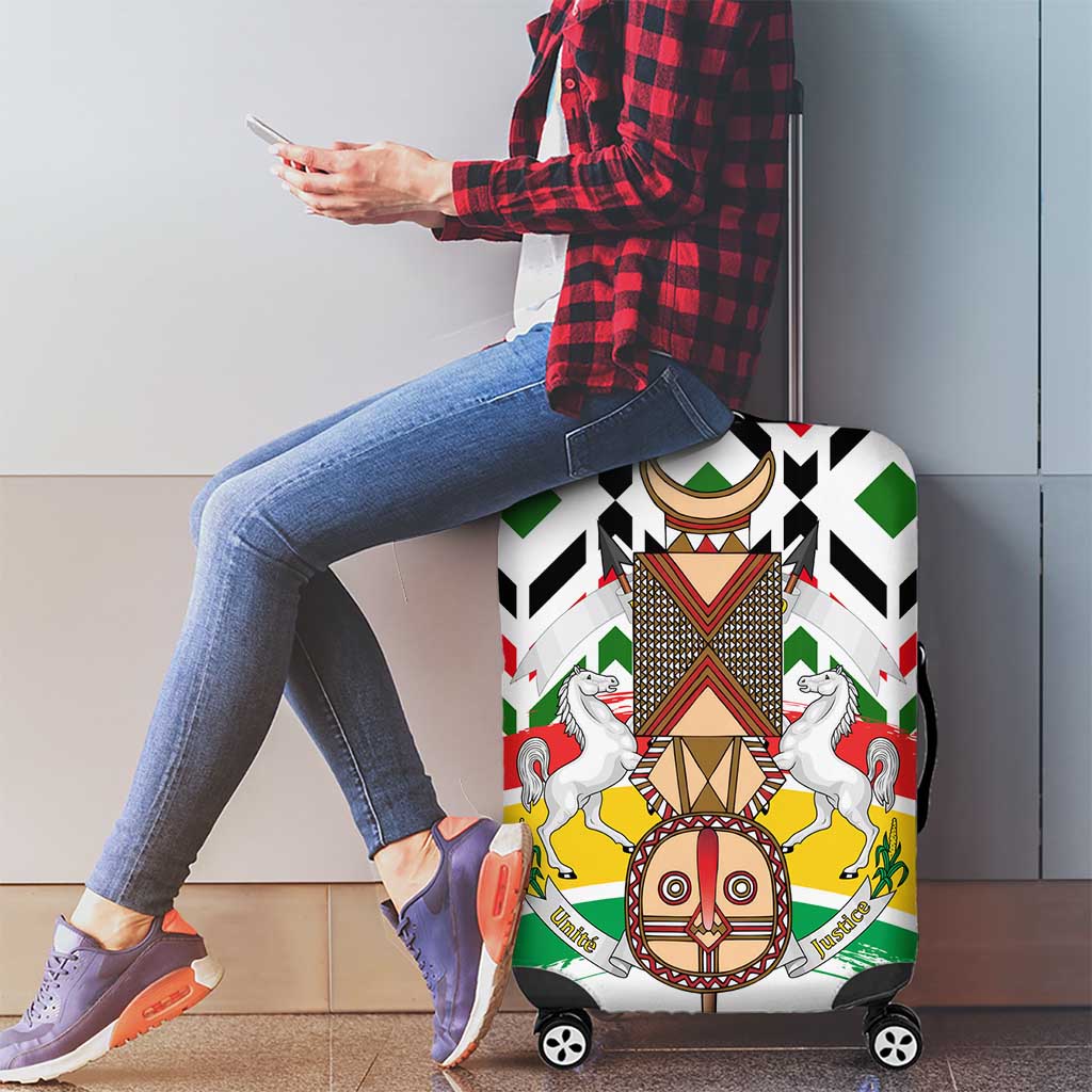 Burkina Faso Luggage Cover with Red Green Black Geometric Design - Wonder Print Shop