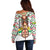 Burkina Faso Off Shoulder Sweater with Red Green Black Geometric Design - Wonder Print Shop