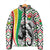 Burkina Faso Padded Jacket with Red Green Black Geometric Design - Wonder Print Shop