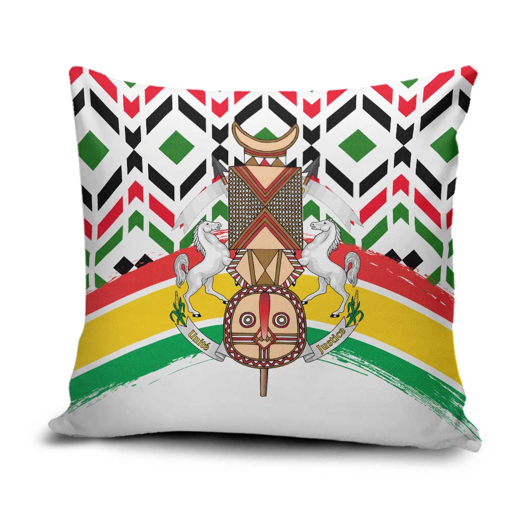 Burkina Faso Pillow Cover with Red Green Black Geometric Design - Wonder Print Shop