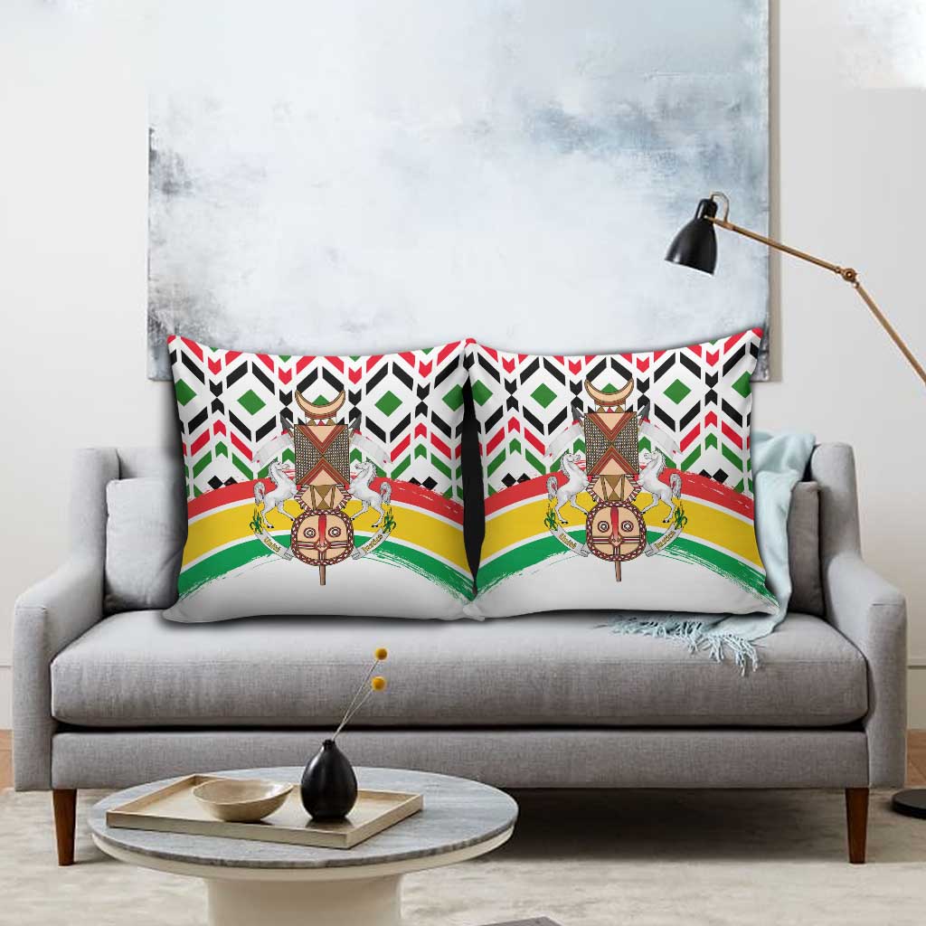 Burkina Faso Pillow Cover with Red Green Black Geometric Design - Wonder Print Shop