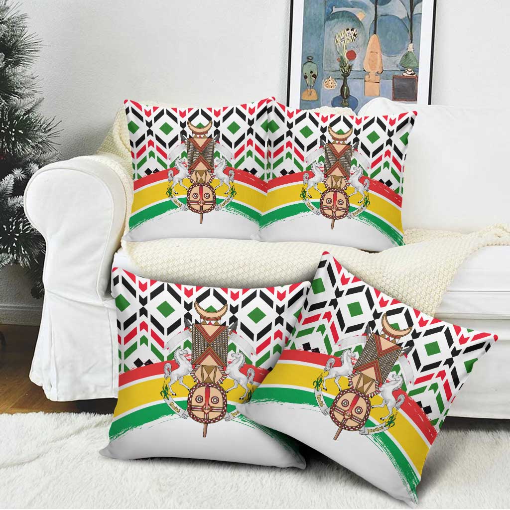 Burkina Faso Pillow Cover with Red Green Black Geometric Design - Wonder Print Shop