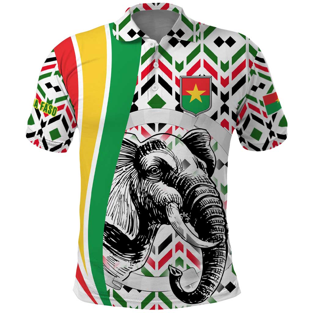 Burkina Faso Polo Shirt with Red Green Black Geometric Design - Wonder Print Shop
