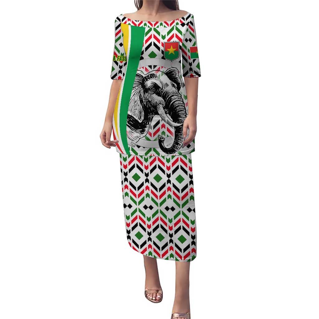 Burkina Faso Puletasi with Red Green Black Geometric Design - Wonder Print Shop
