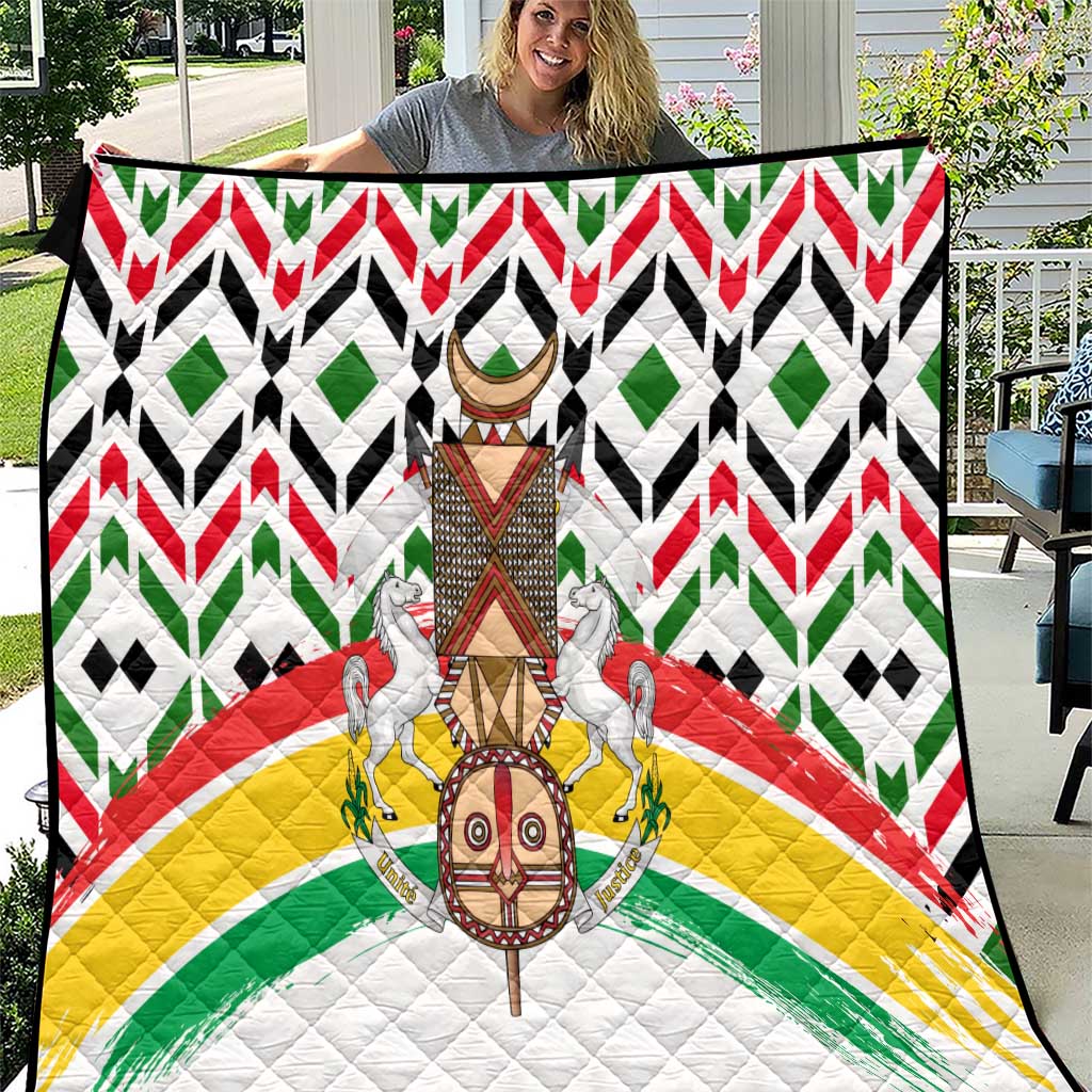 Burkina Faso Quilt with Red Green Black Geometric Design - Wonder Print Shop