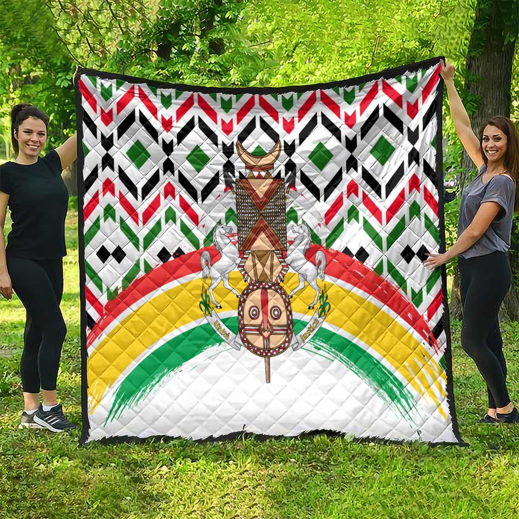 Burkina Faso Quilt with Red Green Black Geometric Design - Wonder Print Shop