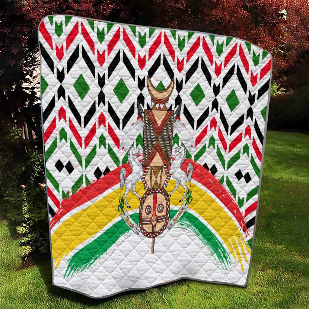 Burkina Faso Quilt with Red Green Black Geometric Design - Wonder Print Shop