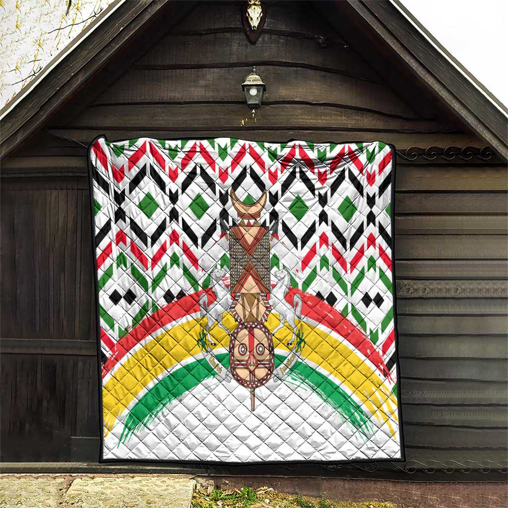 Burkina Faso Quilt with Red Green Black Geometric Design - Wonder Print Shop