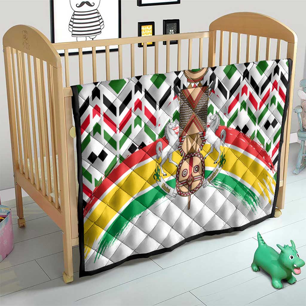 Burkina Faso Quilt with Red Green Black Geometric Design - Wonder Print Shop