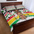 Burkina Faso Quilt Bed Set with Red Green Black Geometric Design - Wonder Print Shop