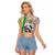 Burkina Faso Raglan Cropped T Shirt with Red Green Black Geometric Design - Wonder Print Shop
