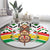Burkina Faso Round Carpet with Red Green Black Geometric Design - Wonder Print Shop