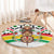 Burkina Faso Round Carpet with Red Green Black Geometric Design - Wonder Print Shop