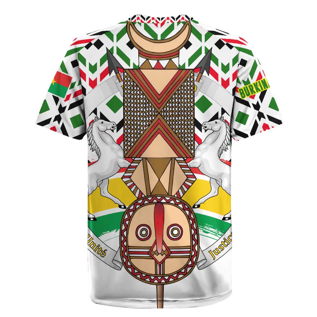 Burkina Faso Rugby Jersey with Red Green Black Geometric Design - Wonder Print Shop