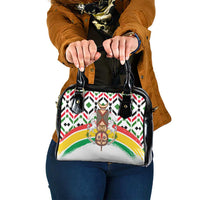 Burkina Faso Shoulder Handbag with Red Green Black Geometric Design - Wonder Print Shop