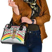 Burkina Faso Shoulder Handbag with Red Green Black Geometric Design - Wonder Print Shop