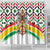 Burkina Faso Shower Curtain with Red Green Black Geometric Design - Wonder Print Shop
