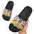 Burkina Faso Slide Sandals with Red Green Black Geometric Design - Wonder Print Shop