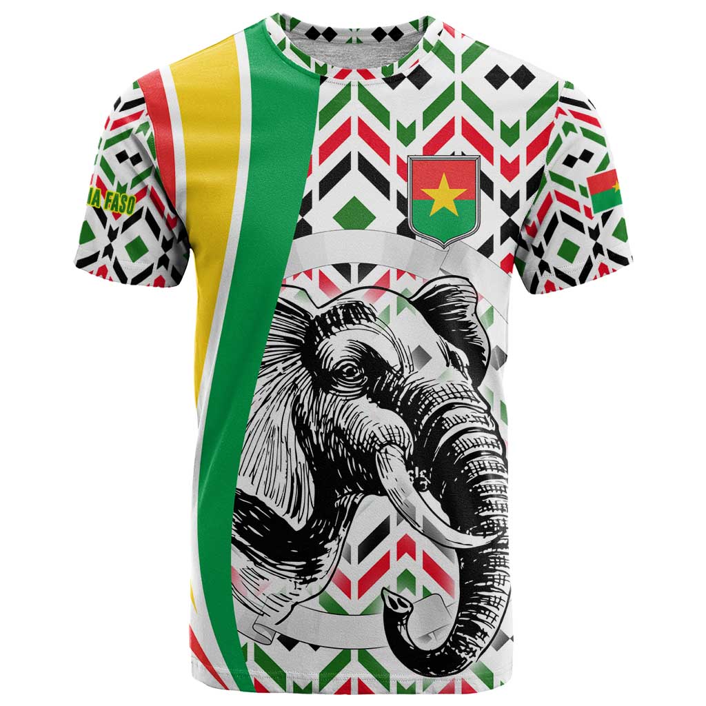 Burkina Faso T Shirt with Red Green Black Geometric Design - Wonder Print Shop