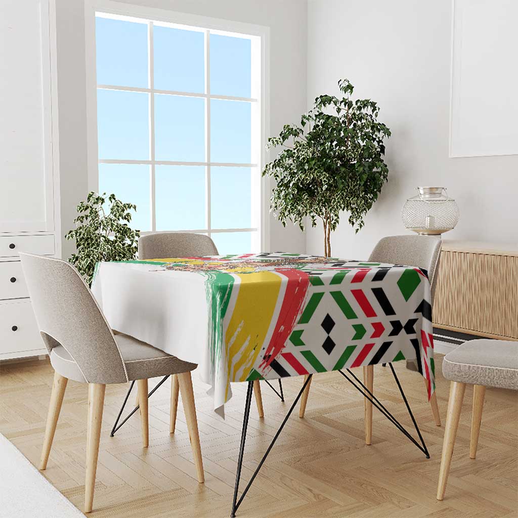 Burkina Faso Tablecloth with Red Green Black Geometric Design - Wonder Print Shop
