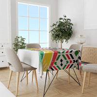 Burkina Faso Tablecloth with Red Green Black Geometric Design - Wonder Print Shop