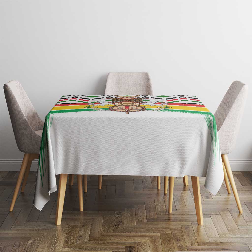 Burkina Faso Tablecloth with Red Green Black Geometric Design - Wonder Print Shop