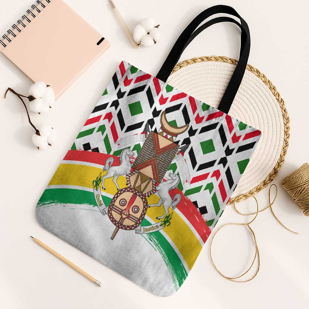 Burkina Faso Tote Bag with Red Green Black Geometric Design - Wonder Print Shop