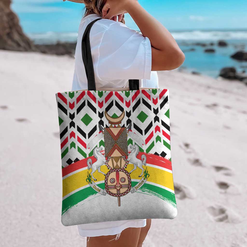 Burkina Faso Tote Bag with Red Green Black Geometric Design - Wonder Print Shop