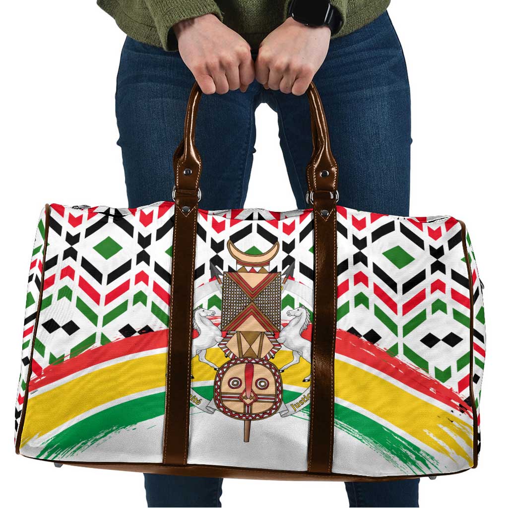 Burkina Faso Travel Bag with Red Green Black Geometric Design - Wonder Print Shop
