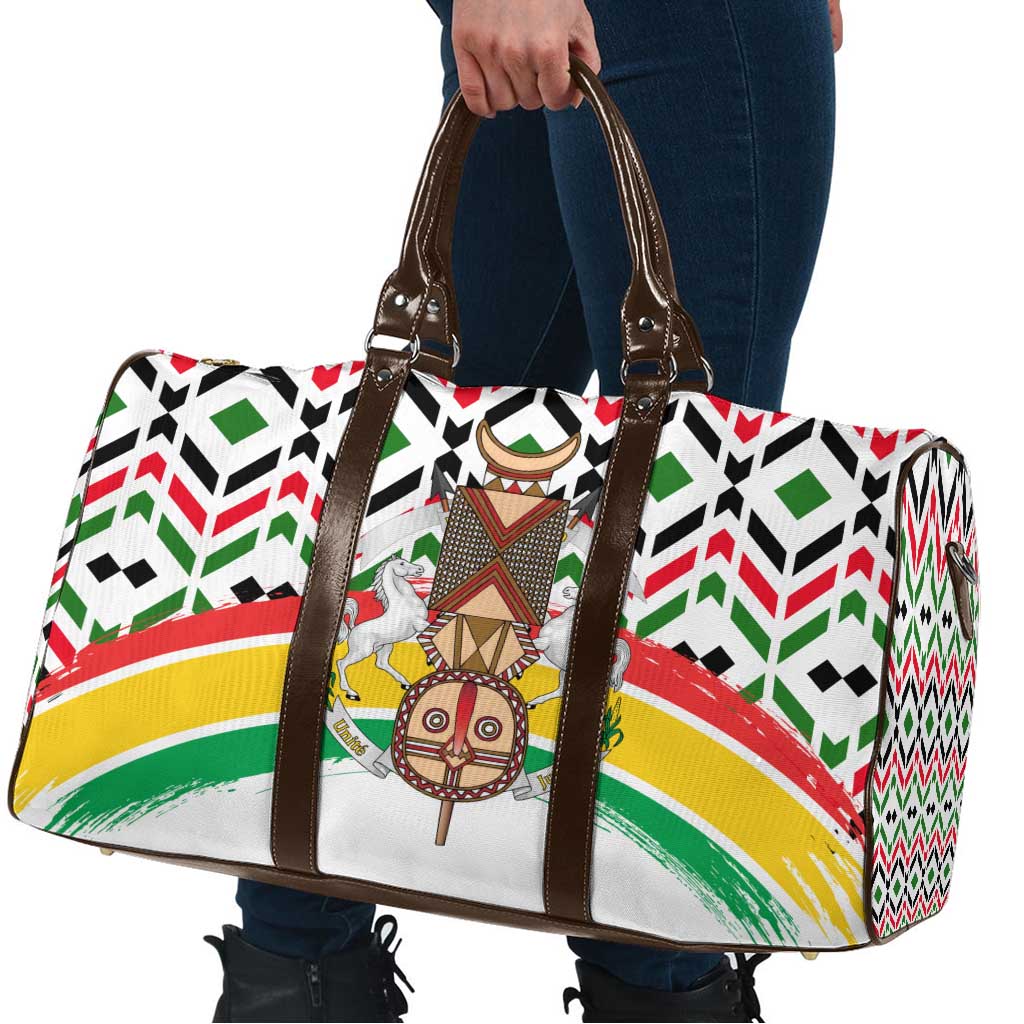 Burkina Faso Travel Bag with Red Green Black Geometric Design - Wonder Print Shop