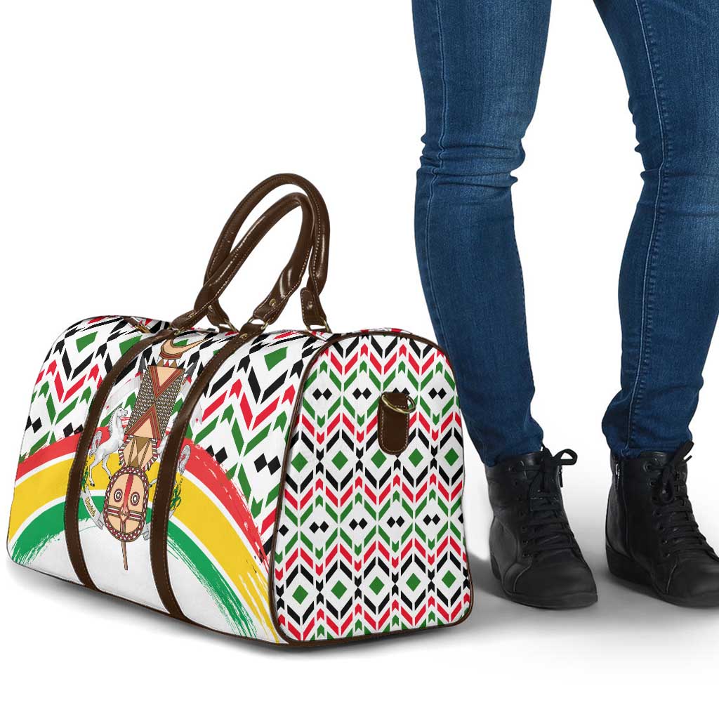 Burkina Faso Travel Bag with Red Green Black Geometric Design - Wonder Print Shop
