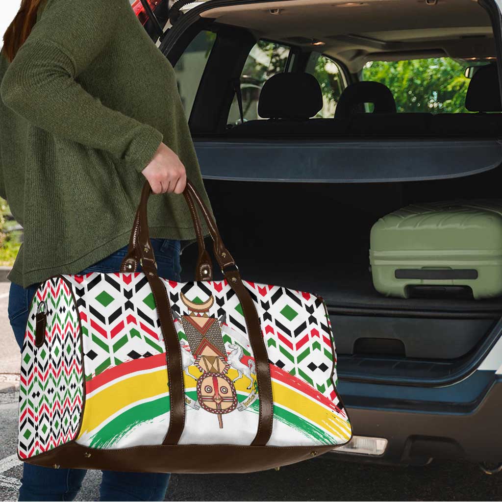 Burkina Faso Travel Bag with Red Green Black Geometric Design - Wonder Print Shop