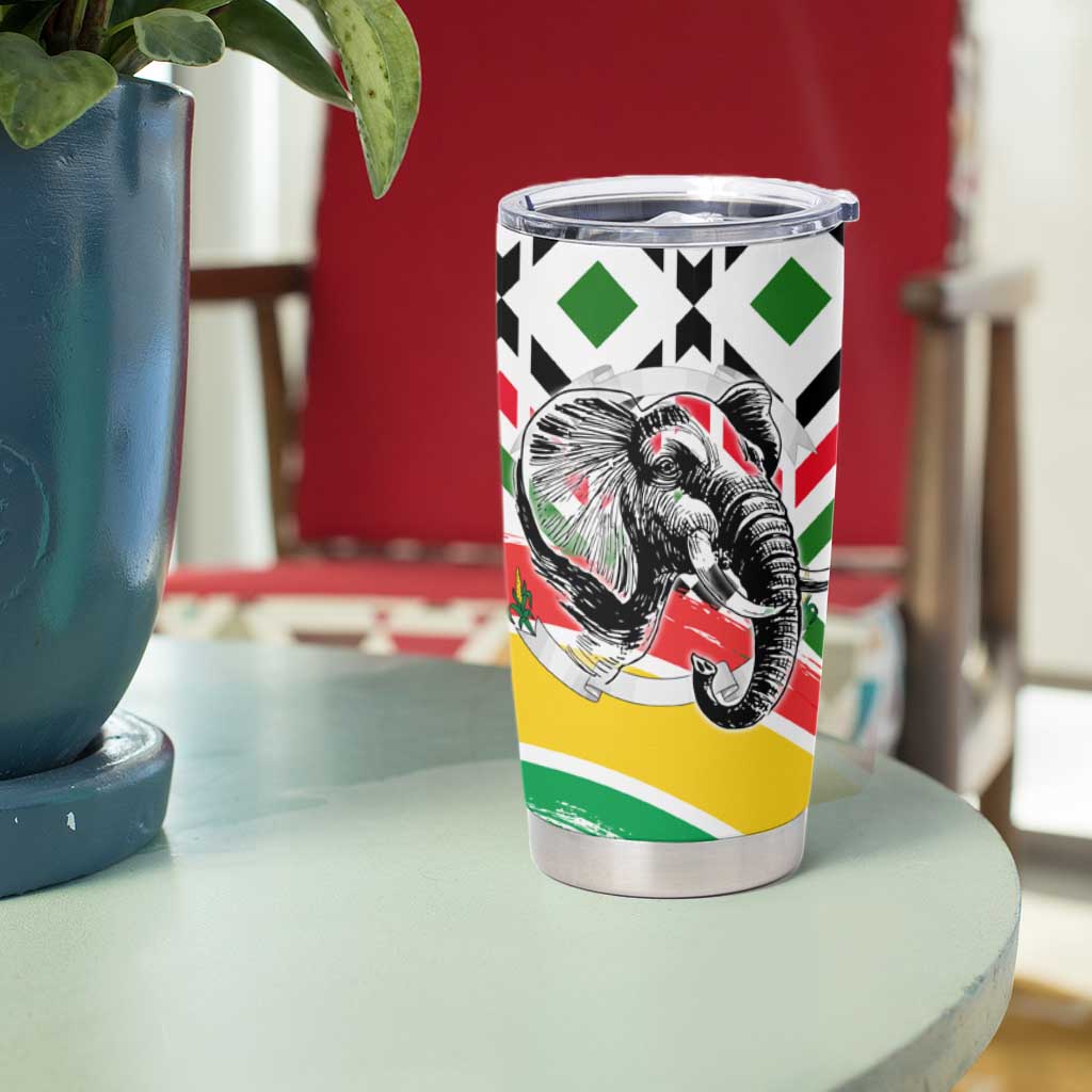 Burkina Faso Tumbler Cup with Red Green Black Geometric Design - Wonder Print Shop