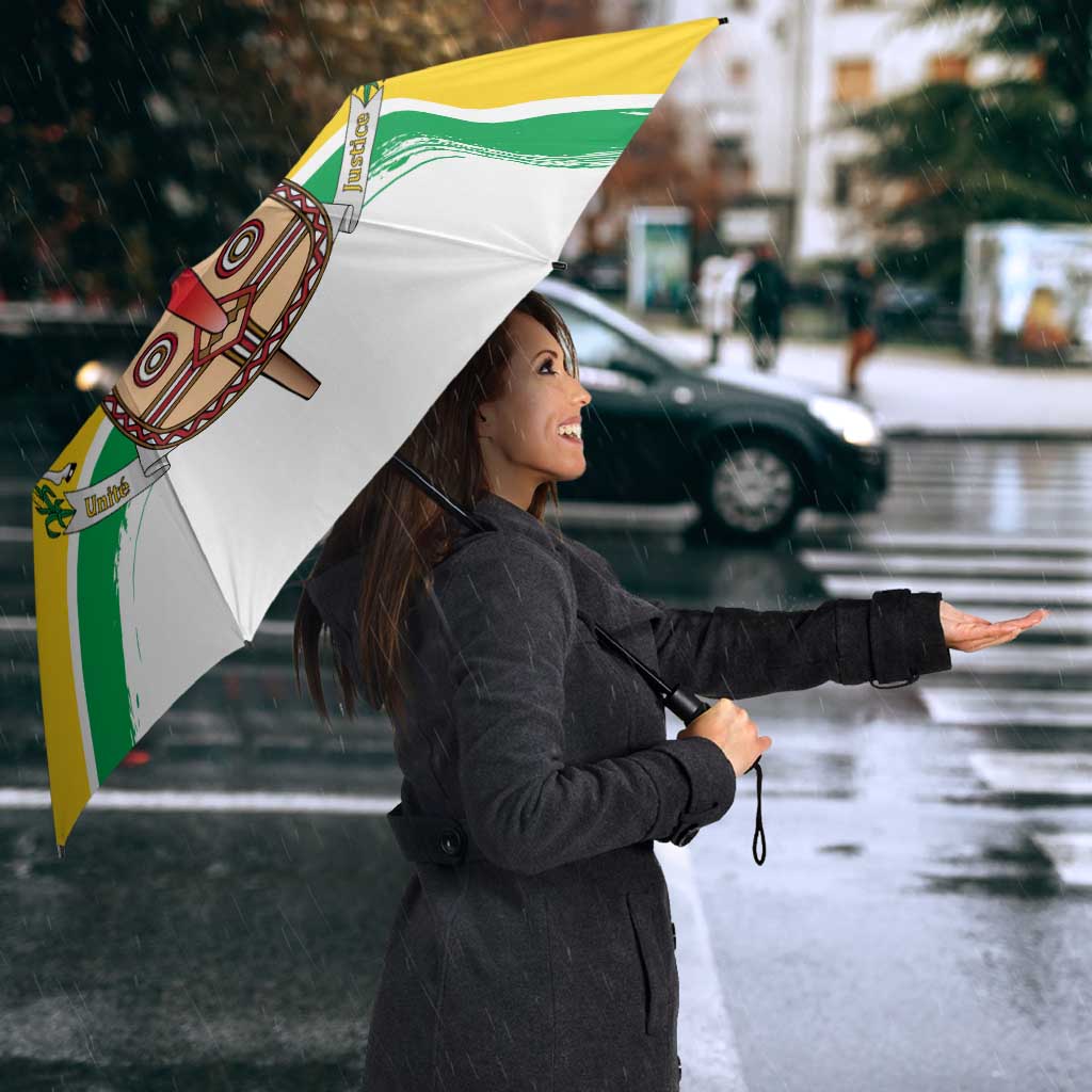 Burkina Faso Umbrella with Red Green Black Geometric Design - Wonder Print Shop
