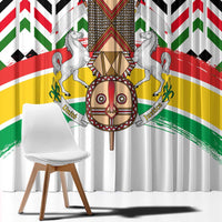 Burkina Faso Window Curtain with Red Green Black Geometric Design - Wonder Print Shop