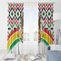 Burkina Faso Window Curtain with Red Green Black Geometric Design - Wonder Print Shop