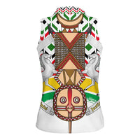 Burkina Faso Women Sleeveless Polo Shirt with Red Green Black Geometric Design - Wonder Print Shop