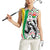 Burkina Faso Women Sleeveless Polo Shirt with Red Green Black Geometric Design - Wonder Print Shop