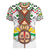 Burkina Faso Women V-Neck T-Shirt with Red Green Black Geometric Design - Wonder Print Shop